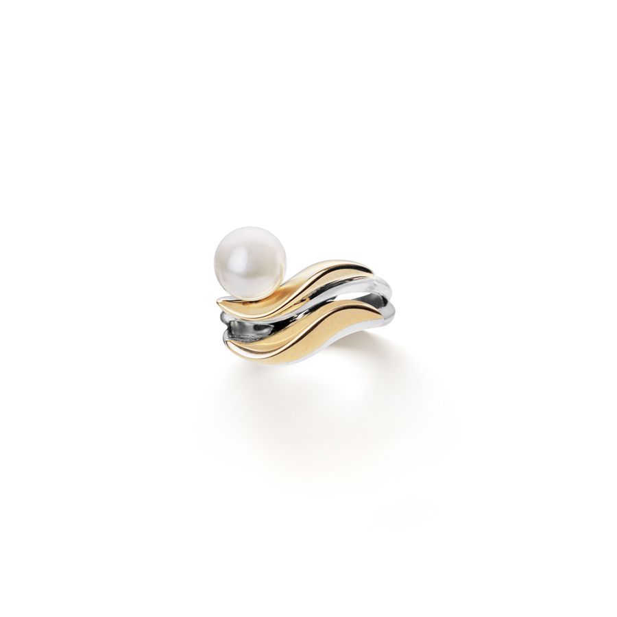 Anello doppio 'Flame'  con perla base argento FLAME | AN2 PRLB ARG